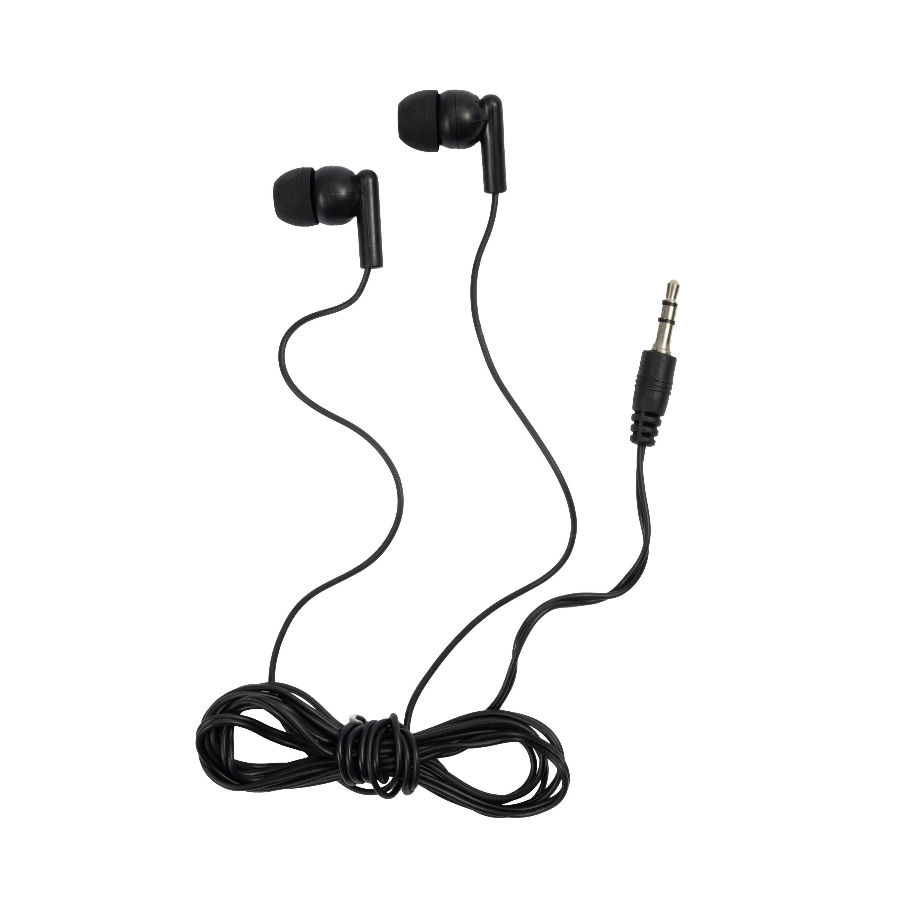 Califone E1 Stereo Earbuds, 3.5mm Plug, Black 1512677
